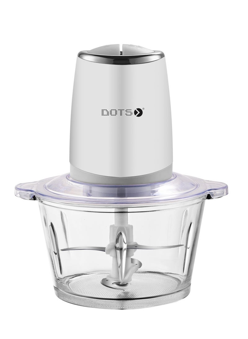 Dots Food Chopper Glass with stirring bowl, 2-speed 500W for grinding vegetables, fruits and onions- FCU1020PG - Image 2